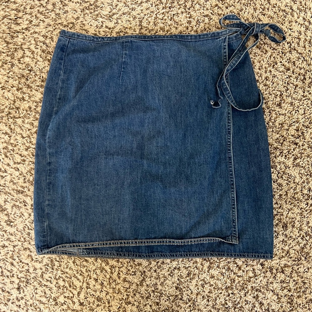 Lightweight Denim Wrap Skirt